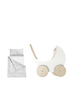 Toy Pram Bedding Set - Poppy Field Grey